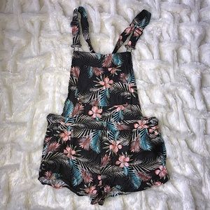 NWT Bethany Mota Floral Tropical Overall Romper